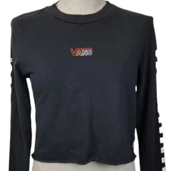 Vans Sweatshirt Medium Long Sleeve Cropped - Picture 1 of 8
